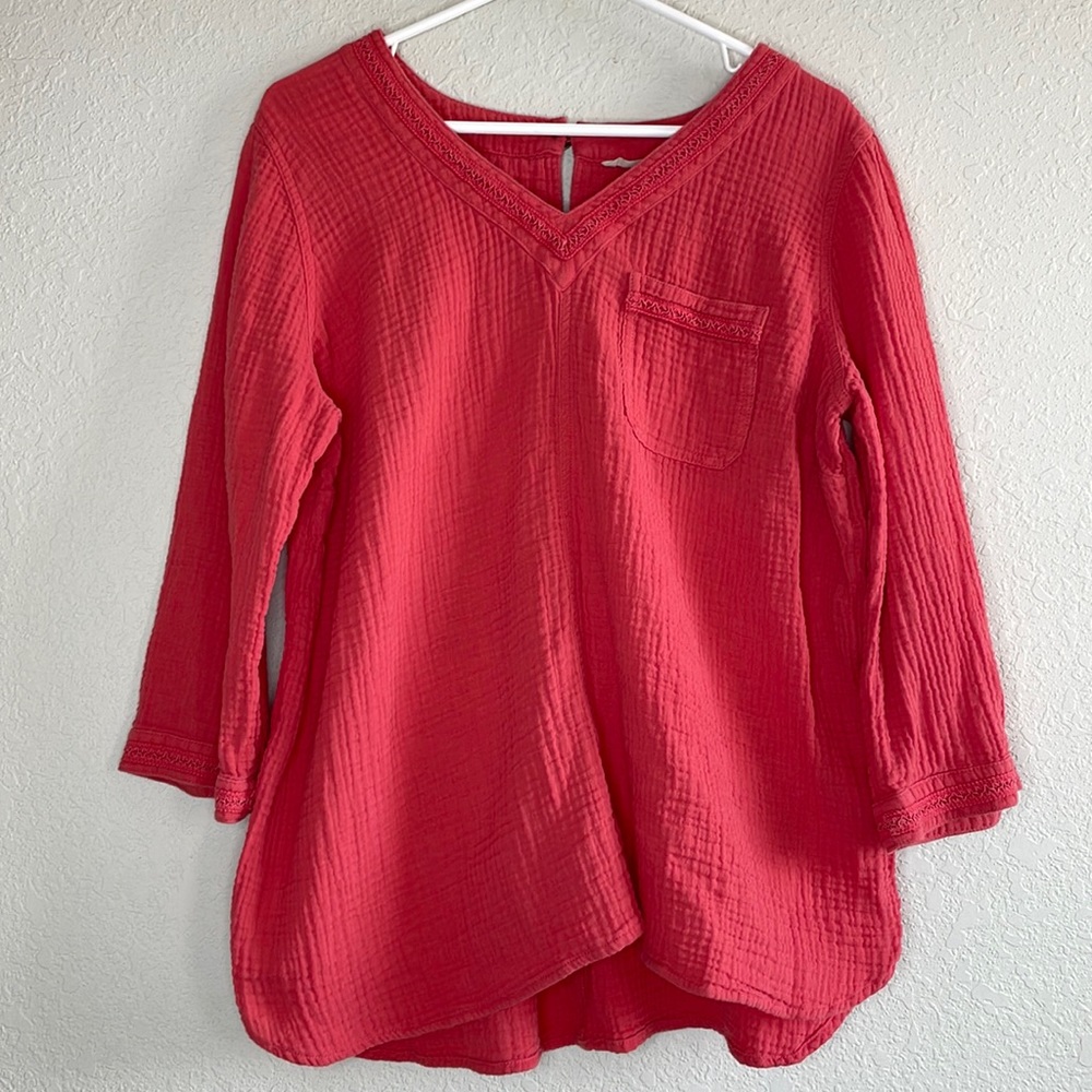 Soft surroundings pink top size large